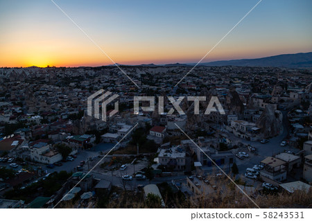 Sunset in Cappadocia Turkey - travel background Sunset in Cappadocia Turkey - travel background 58243531
