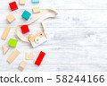 Zero waste. baby wooden education toys. copy space 58244166