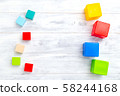 Baby wooden education toys. copy space 58244168
