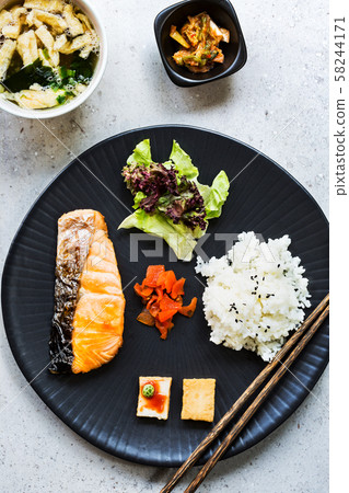 Salmon Teriyaki with Rice Salmon Teriyaki with Rice 58244171