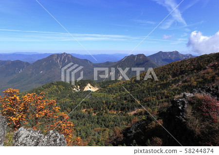 View of Mt. Taro and Daimanako from the mountain top 58244874