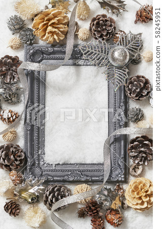 Picture frame on snow 58245951