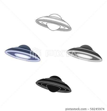 UFO icon in cartoon,black style isolated on white background. Planets symbol stock vector 58245974