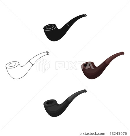 Tobacco pipe icon in cartoon,black style isolated on white background. Pirates symbol stock vector 58245976