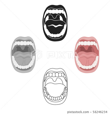 Mouth icon in cartoon,black style isolated on white background. Organs symbol stock vector Mouth icon in cartoon,black style isolated on white background. Organs symbol stock vector 58246234