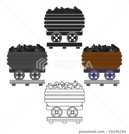 Minecart icon in cartoon,black style isolated on white background. Mine symbol stock vector Minecart icon in cartoon,black style isolated on white background. Mine symbol stock vector 58246294