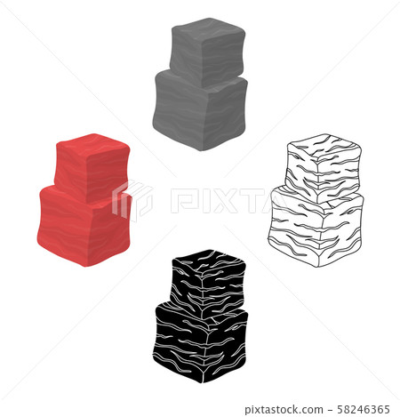 Diced beef icon in cartoon,black style isolated on white background. Meats symbol stock vector 58246365
