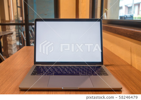 Conceptual workspace, Laptop computer with blank 58246479