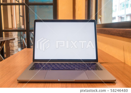 Conceptual workspace, Laptop computer with blank Conceptual workspace, Laptop computer with blank 58246480