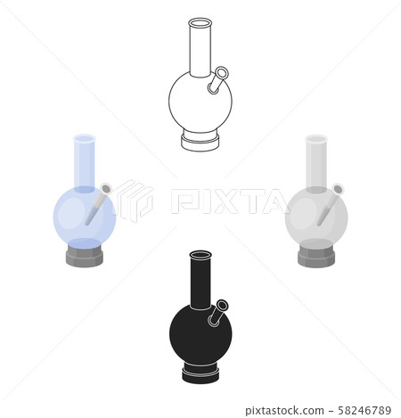 Bong icon in cartoon,black style isolated on white background. Drugs symbol stock vector 58246789