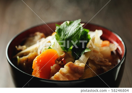 豬肉和蔬菜味噌湯 58246804