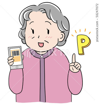 Grandmother mobile barcode point Grandmother mobile barcode point 58247072
