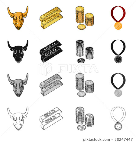 Vector illustration of and gold logo. Set of and golden stock vector illustration. Vector illustration of and gold logo. Set of and golden stock vector illustration. 58247447