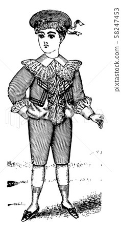 Outfit is designed with a ruffled shirt, vintage 58247453