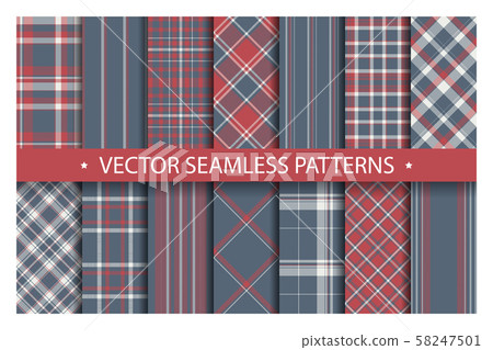 Tartan set pattern seamless plaid vector. Tartan set pattern seamless plaid vector. 58247501