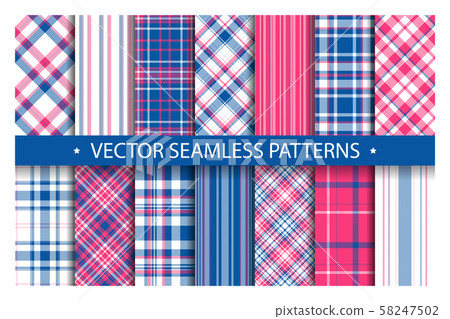 Tartan set pattern seamless plaid vector. Tartan set pattern seamless plaid vector. 58247502