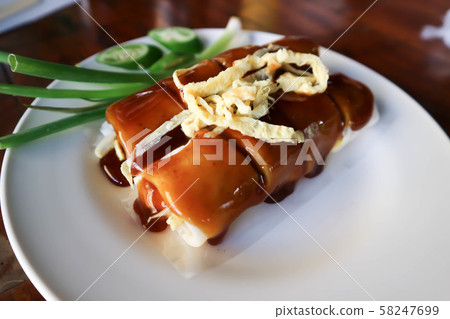 rice roll, fresh roll or vegetable roll 58247699