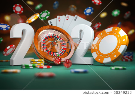 Happy New Year In Casino Numbers From 插圖素材 圖庫