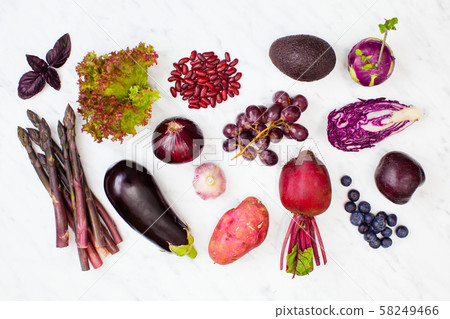 Mix of fresh organic vegetables with berries Mix of fresh organic vegetables with berries 58249466