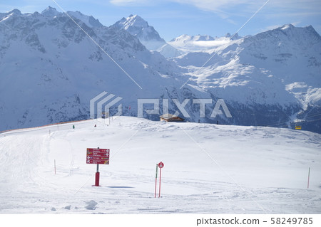 St. Moritz, a ski resort in Switzerland in winter 58249785