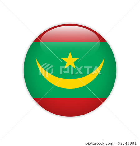 Mauritania flag on button Mauritania flag on button 58249991