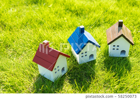 Fresh green house image, lower right backlight, daytime 58250073