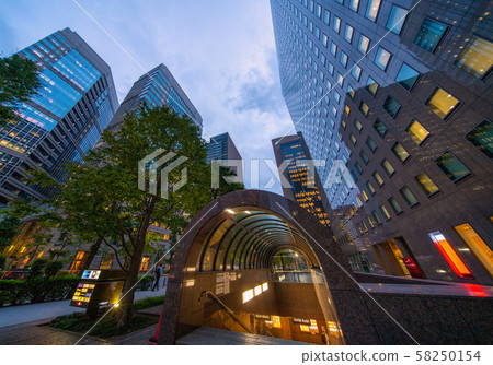 Tokyo cityscape in Japan Otemachi Station (entrance / exit) and skyscrapers 58250154