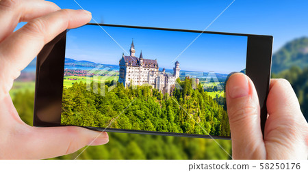 Neuschwanstein castle in Bavaria, Germany. Tourist 58250176