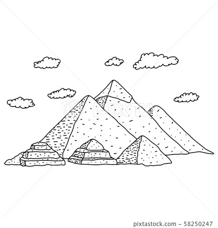 Egypt pyramids with clouds vector illustration Egypt pyramids with clouds vector illustration 58250247