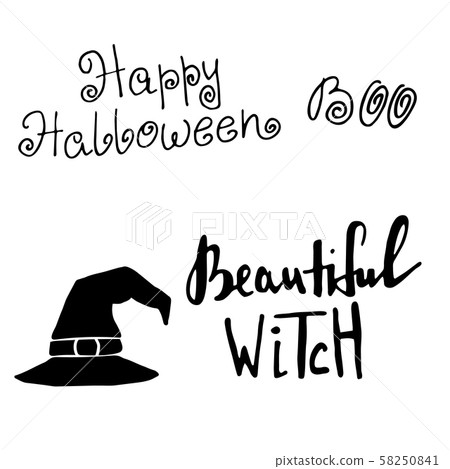 Happy halloween. Hand drawn creative calligraphy Happy halloween. Hand drawn creative calligraphy 58250841