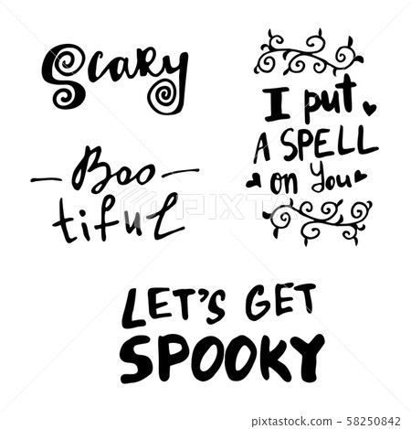 Happy halloween. Hand drawn creative calligraphy Happy halloween. Hand drawn creative calligraphy 58250842