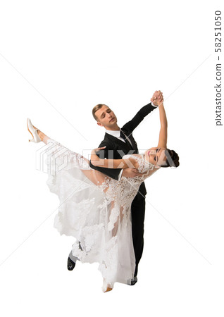 ballrom dance couple in a dance pose isolated on ballrom dance couple in a dance pose isolated on 58251050