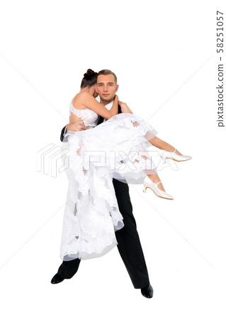 ballrom dance couple in a dance pose isolated on ballrom dance couple in a dance pose isolated on 58251057
