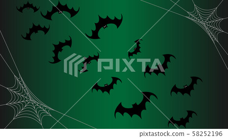 Flying black bat silhouettes, halloween decoration 58252196