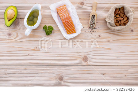 Ketogenic low carbs diet concept. Ingredients for 58252426