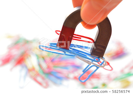 Magnet and clip white background Magnet and clip white background 58256574