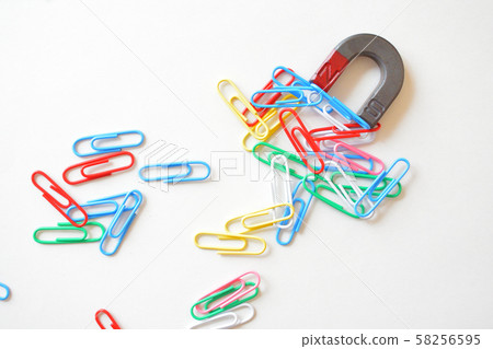 Magnet and clip white background 58256595