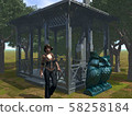 Resting place in the forest, female and owl figurine 58258184