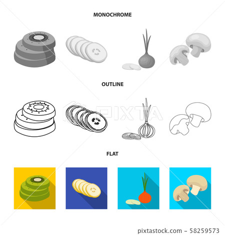 Vector design of vegetable and fruit icon. Collection of vegetable and food stock symbol for web. 58259573