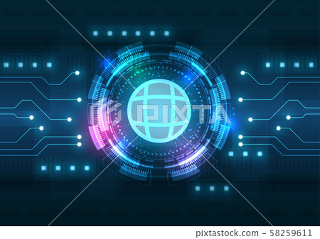 High tech technology geometric 58259611