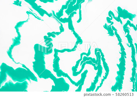 Acrylic Fluid Art. Mint green waves and swirls on Acrylic Fluid Art. Mint green waves and swirls on 58260513