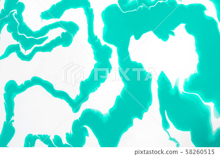 Mint green waves and swirls on a white background. 58260515