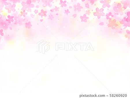 Fantastic Cherry Blossom Background Watercolor Stock