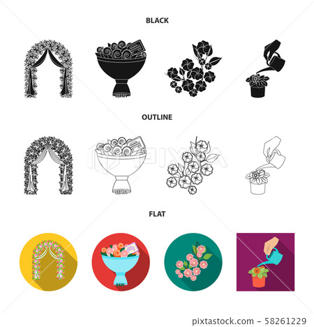 Vector illustration of spring and wreath sign. Collection of spring and blossom stock symbol for web Vector illustration of spring and wreath sign. Collection of spring and blossom stock symbol for web 58261229