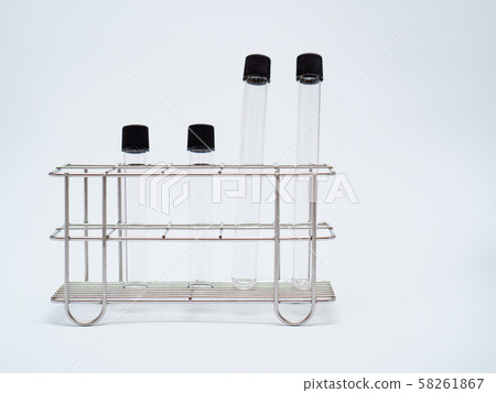 Empty test tube in rack Empty test tube in rack 58261867