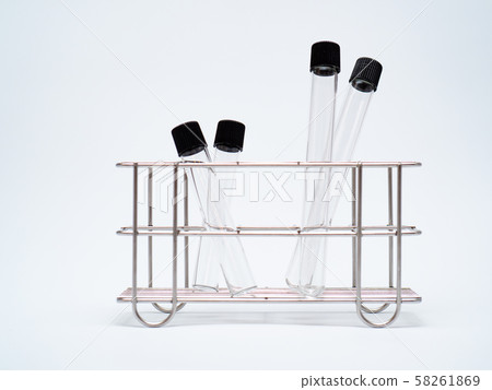 Empty test tube in rack Empty test tube in rack 58261869