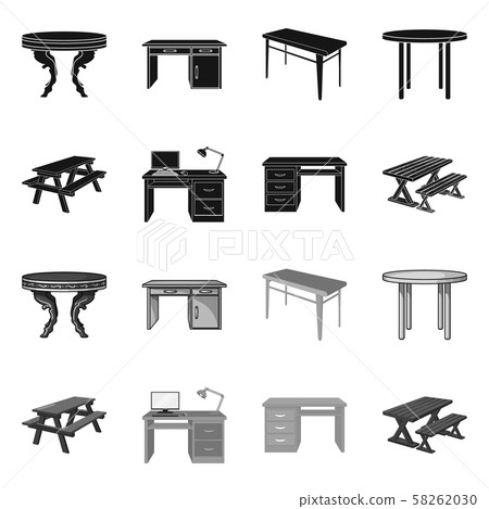 Isolated object of table and wooden icon.... - Stock Illustration ...