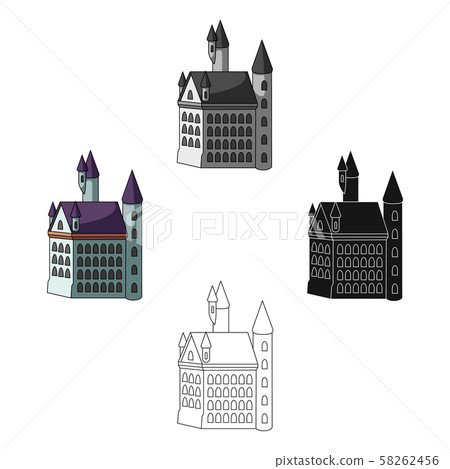 Building, single icon in cartoon,black style.Building, vector symbol stock illustration web. 58262456
