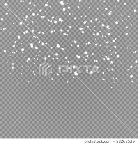 Snowfall, snowflakes in different shapes and... - Stock Illustration ...
