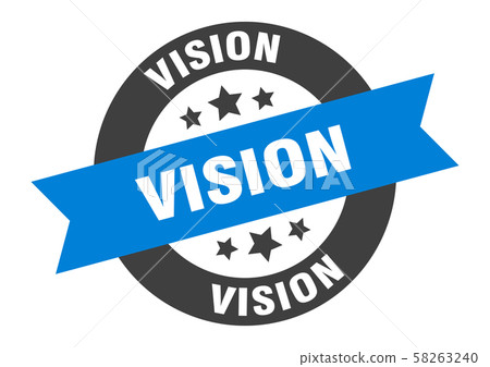 Vision Ribbons vision sign. vision blue-black round ribbon - Stock Illustration ...